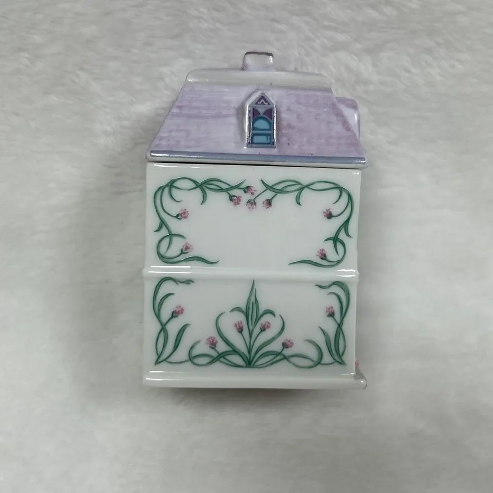 Vintage 1989 Lenox Spice Village Chive Spice Jar Fine Porcelain